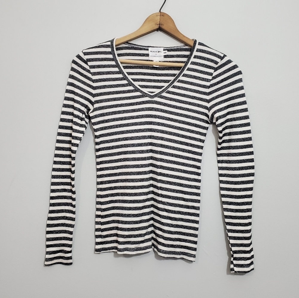 Anthro Michael Stars Striped Long Sleeve Tee